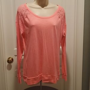 Victoria's Secret Pink | Long Sleeve Top With Lace Detail. Size Med.